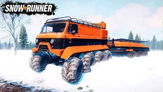 SnowRunner - All Terrain Vehicle 8x8 Driving In Deep Snow