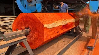 The Secret Behind The Red Wood Turning Process//Special Wood Lathe Project