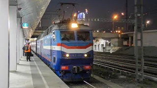 "Возвращение легенды!" ЧС7-011 с поездом №092М Москва-Валуйки отправляется со станции Черкизово #ЧС7