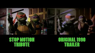 TMNT 1990 Trailer vs Stop Motion Tribute 🤙💜🧡💙❤️ Shredders Revenge