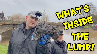 WHATS INSIDE the MYSTERIOUS LUMP?   Magnet Fishing #344