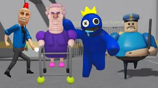 SPEED Run in 9 Scary Obby from Rainbow Friends, Grumpy Gran, Barry Prison, Siren Cop, Papa Pizza