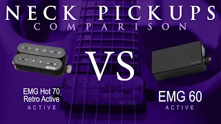 EMG HOT 70 RETRO ACTIVE vs EMG 60 - Active Neck Pickup Guitar Tone Comparison Demo