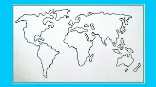 World Map / How To Draw a Simple World Map / Easy Drawing.