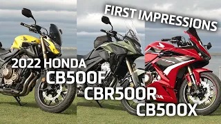 2022 Honda CBR500R, CB500F & CB500X - FIRST IMPRESSIONS