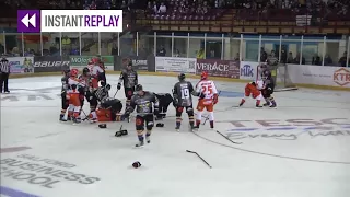 Ciaran Long vs Colton Fretter EIHL fight 9-9-17