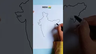 How To Draw Indian Map .#shortvideo #trending #art #drawing #short #viral #india  @thebookofart