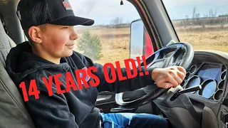 First Semi Trucking Lesson - Hauling Corn on the Farm