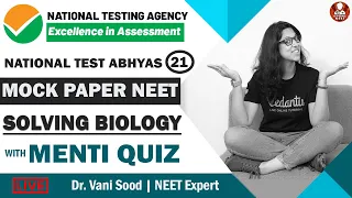 NTA Mock Test For NEET 2020 Paper-21 | Live NTA NEET Biology Mock Test Paper Solutions | Vedantu