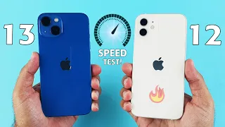 iPhone 13 vs iPhone 12 SPEED TEST! A15 Bionic vs A14 Bionic Speed Test🔥