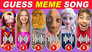 Guess Meme Song & Who's Singing?🎤🎵🔥|Gegagedigagedago, Salish Matter, Tenge, Elsa, King Ferran, Pomni