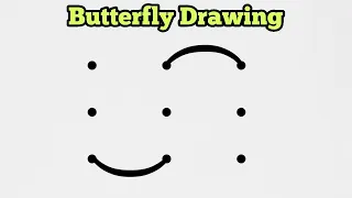 Easy Butterfly Drawing From 9 Dots | How to Draw Butterfly With Colour | Dots Drawing