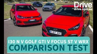 Comparison Test: 2018 Hyundai i30 N v Golf GTI v Impreza WRX v Focus ST | Drive.com.au