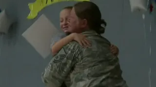 Military mom surprises son at school