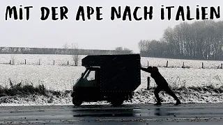 Erster Schnee - Erste PANNE | Mit dem Ape Camper nach Italien Folge 1