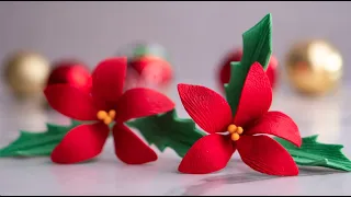 Cake Art- How to make Christmas Poinsettia Flowers