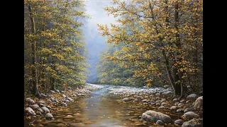 We write with oil paints "Autumn, the Afips River" Artist Alik Oleynik