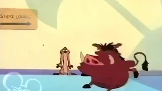 Timon & Pumbaa Flatten Themselves Out Against A Wall!