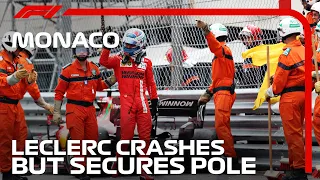 Charles Leclerc Crashes But Secures Pole | 2021 Monaco Grand Prix