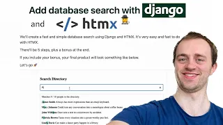 How to add INSTANT database search with Django and HTMX 🕵️
