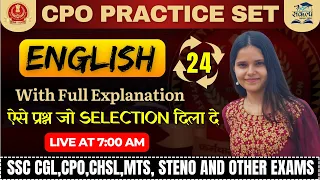 #24 || 07:00 AM || practice set 11 | Enhance Your Marks In English  | SSC CPO |
