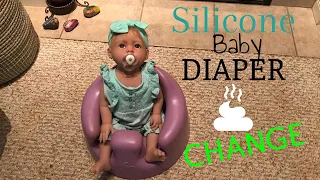 Silicone Baby Doll CeCe Poops In Her New Bumbo Seat | Diaper Change | Fake Poop | Ivita WG1515