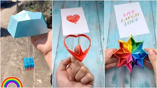 Làm đồ chơi bằng giấy độc đáo đơn giản, hay ho - Trái tim xoay cân bằng- Dù PUBG | Origami (#12)
