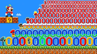 Wonderland: Can Mario Collect 1,000,000 Googolplex BIG NUMBERS in Super Mario Bros.?| Game Animation