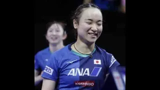 Happy Mima Ito beating Chinese in Doubles