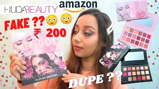 Testing out ₹200 FAKE Huda Beauty Eyeshadow Palettes from Amazon😍🤑 RoseGold n Nude Palette