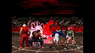 Evil Ryu & Violent Ken vs Orochi Leona & Orochi Iori