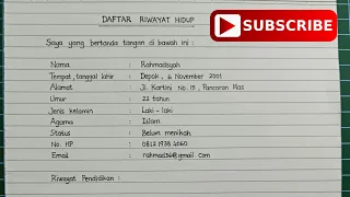 Contoh CV Lamaran Kerja Indomaret Tulis Tangan yang Baik dan Benar