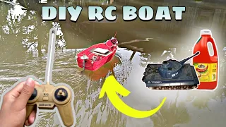 DIY REMOTE CONTROL BOAT | Using RC Car & Ketchup Bottle