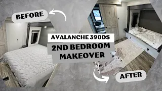 Check out our RV Bedroom Renovation in our Keystone Avalanche 390DS! #rvrenovation #rvlifestyle