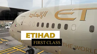 ETIHAD AIRWAYS FIRST CLASS London to Abu Dhabi Boeing 787 9