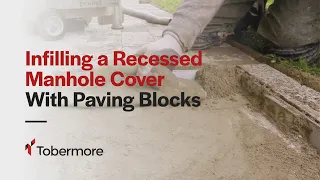 Infilling a Recessed Manhole Cover With Paving Blocks