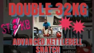 FINALLY! Double 32KG Advanced Kettlebell Snatch - Full Squat Catch