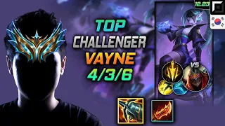 챌린저 탑 베인 템트리 룬 크라켄 치속 - Challenger Vayne Top vs Zed - 롤 KR 12.23