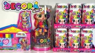 Decora Girlz Unbox 2 full cases and Sticker Shop and Large Doll!