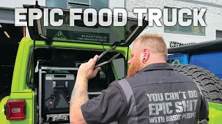 EPIC Food Truck - Jeep Wrangler Goose Gear Kitchen, Drawers & Table Setup for Overland Adventures