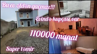 Saray Qəsəbəsində  3 sot torpaqda 200 kv. 4 Otaqlı Kupçalı Həyət Evi Tecili Satılır.(0508740416)