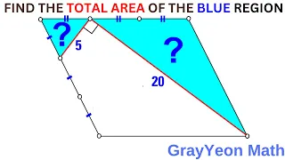 Find total area of the blue region Important Geometry skills explained #mathpuzzles #geometryskills