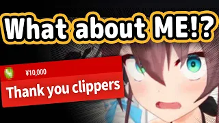 Matsuri Notices Clipper Get a Red Superchat...【Hololive】