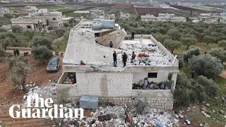 Aftermath of US raid on house of Islamic State leader shown in drone footage