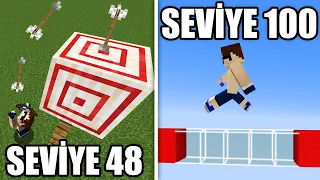 Minecraft İMKANSIZ Hareketler Öğrendim (Seviye 1 - Seviye 100)