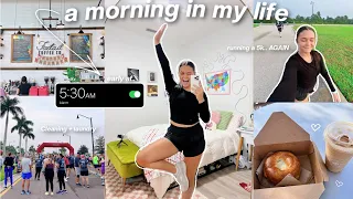 5:30 AM morning in my life VLOG: running a 5k, coffee shop, cleaning, & more