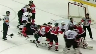 Senators vs Flyers Mar 5, 2004 - beginning of brawl