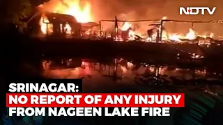 7 Houseboats Destroyed In Massive Fire At Srinagar's Nigeen Lake