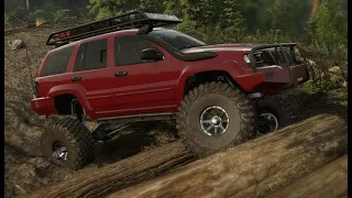 Realistic Crawling in Snow Runner. Jeep Grand Cherokee