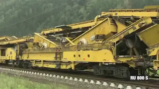 Техника для прокладывания железнодорожных путей. Укладчик рельс и шпал